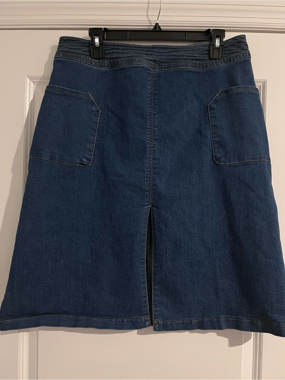 Universal Thread Dark Blue Denim Midi Skirt with Front Slit